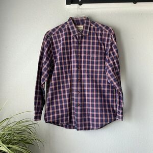 Eddie Bauer Vintage Plaid Button-Up Shirt Men's L 100% Cotton